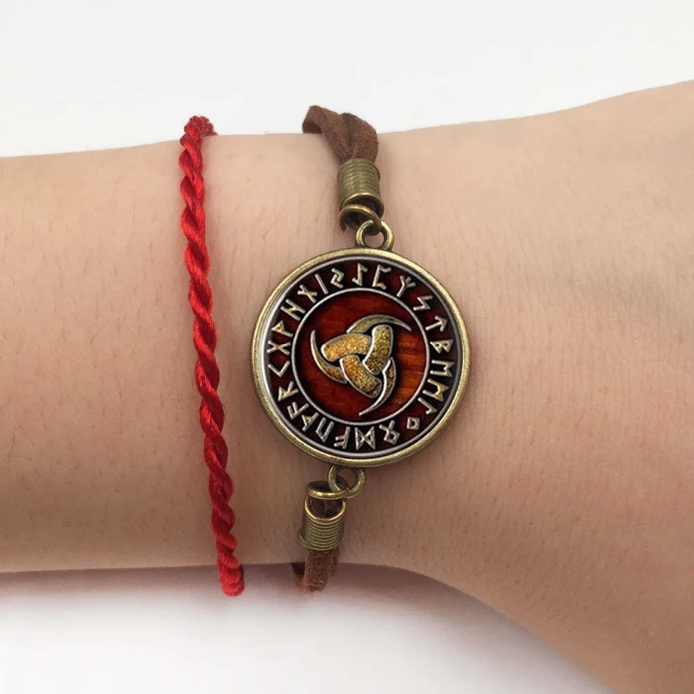 1 шт. тройной гудок Одина викингов кулон ювелирные изделия стеклянный кабошон