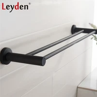 leyden black stainless steel double towel bar wall mounted bathroom accessories bath towel hangers towel rail bathroom hardware