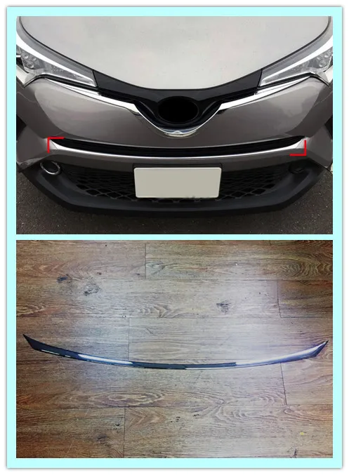 

For Toyota C-HR CHR 2016 2017 2018 (Not for North-America version) ABS Chrome Front Bottom Grille Molding Strip Cover Trim