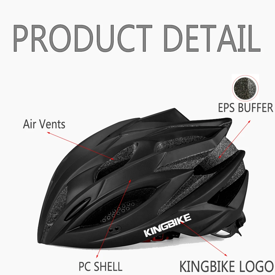 Велосипедный шлем KINGBIKE Сверхлегкий дышащий MTB для мужчин и женщин матовый черный