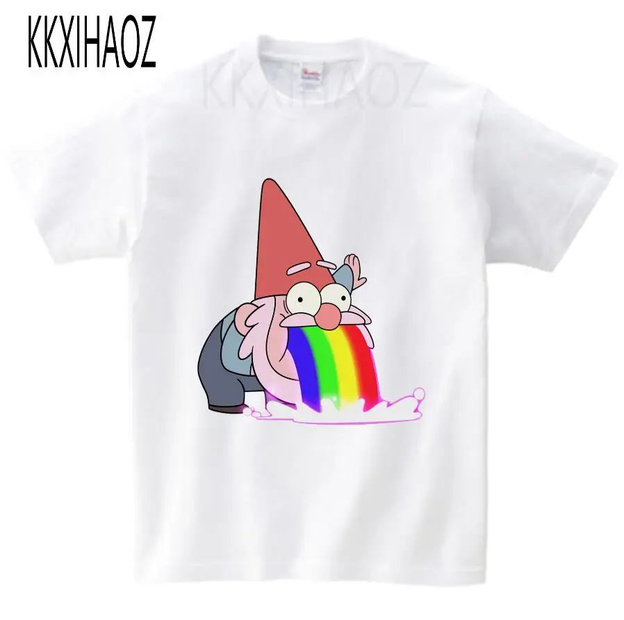 white childreT-shirt Футболка с рисунком Гравити Фолз Мэйбл Диппер для маленьких мальчиков и девочек детские летние топы с короткими рукавами, детская забавная Повседневная футболка, NN - Цвет: white childreT-shirt
