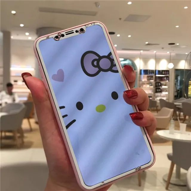 Защитное закаленное стекло для iPhone X XR XS Max 11 Pro защита экрана с мультяшным