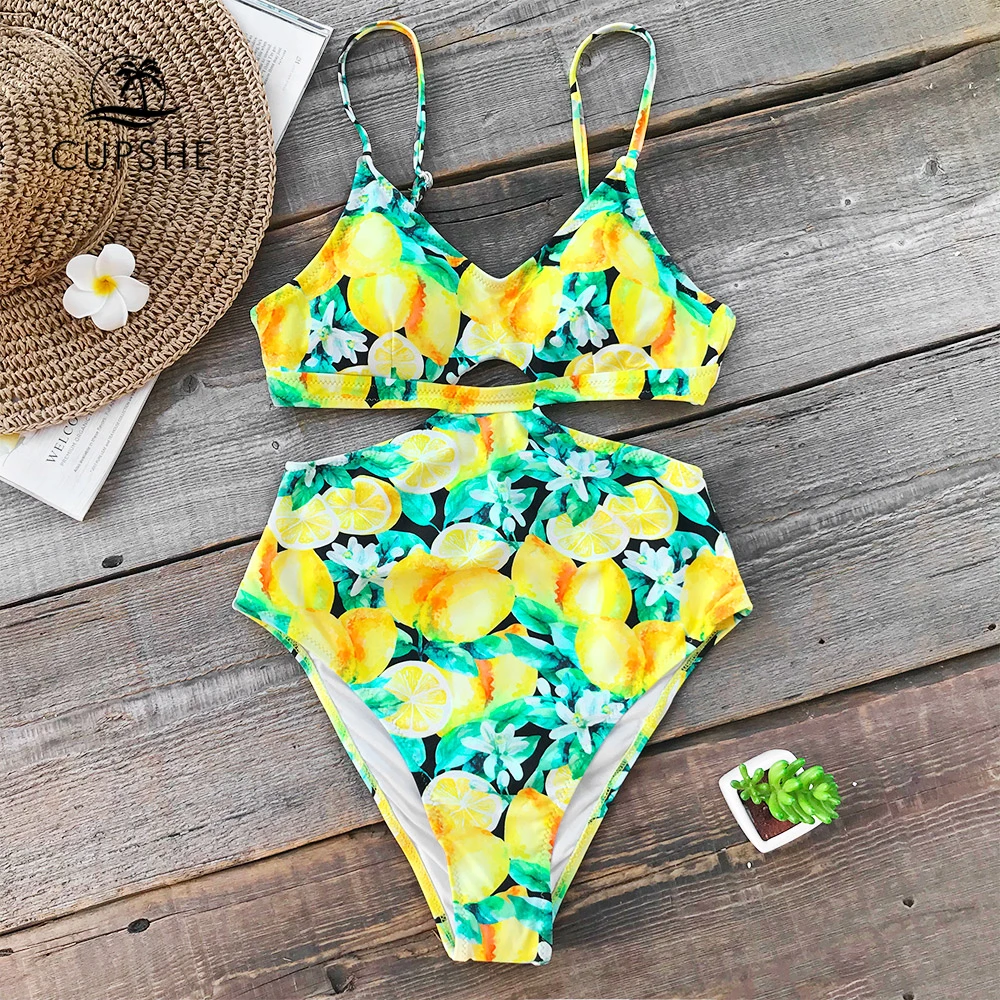 CUPSHE Флора печати Цельный купальник для женщин с вырезом на спине боди костюм