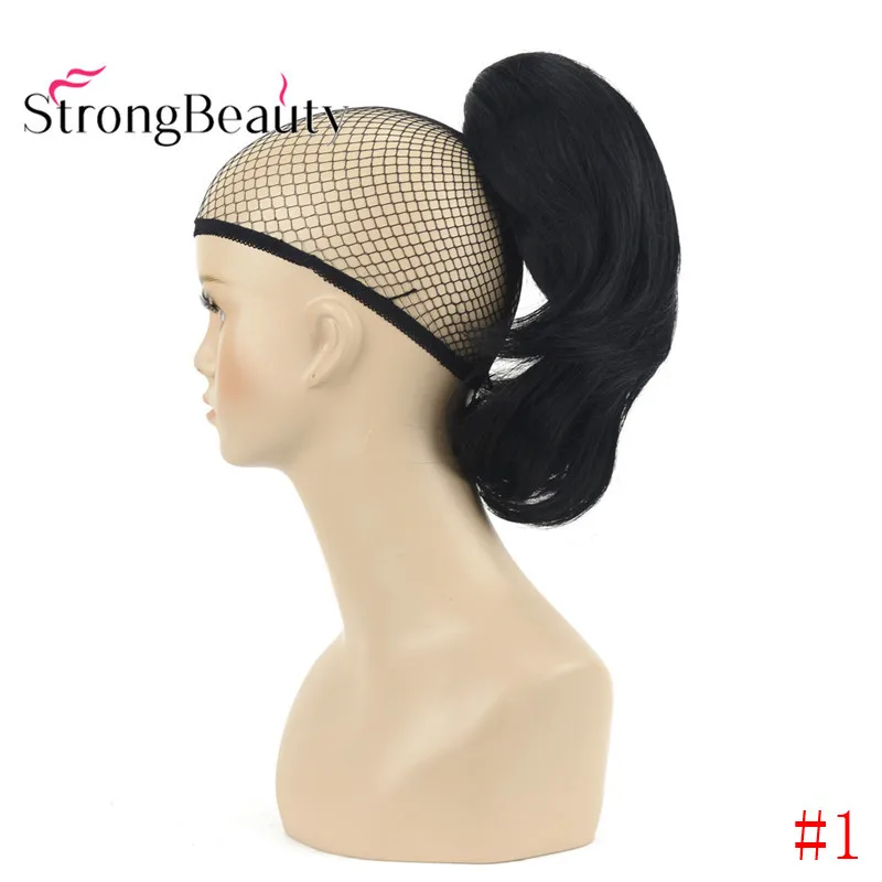 StrongBeauty 12 дюймов 10% синтетические 90% человеческие волосы короткая кудрявая заколка для хвоста в наращивание волос с зажимом для когтей