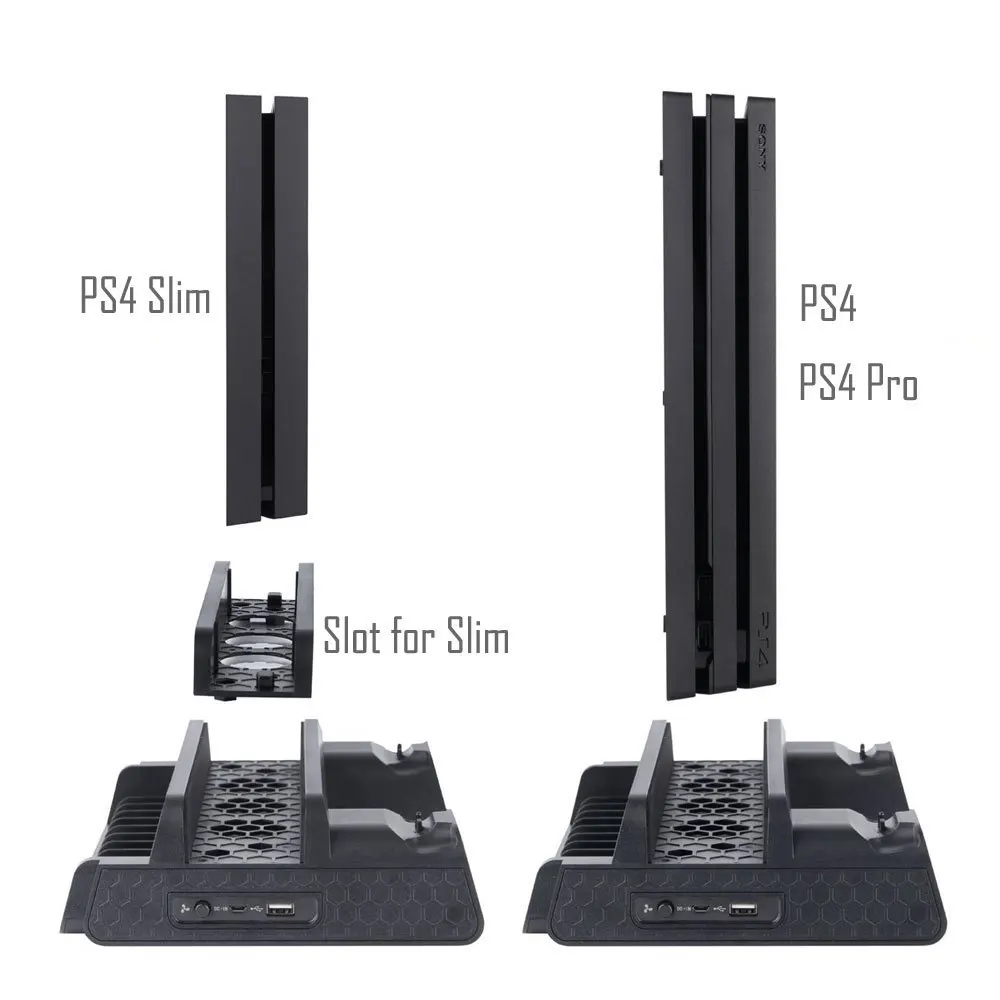 Вертикальный стенд с вентилятором для PS4 PS4/PS4 Slim/PS4 PRO вентилятор двойной