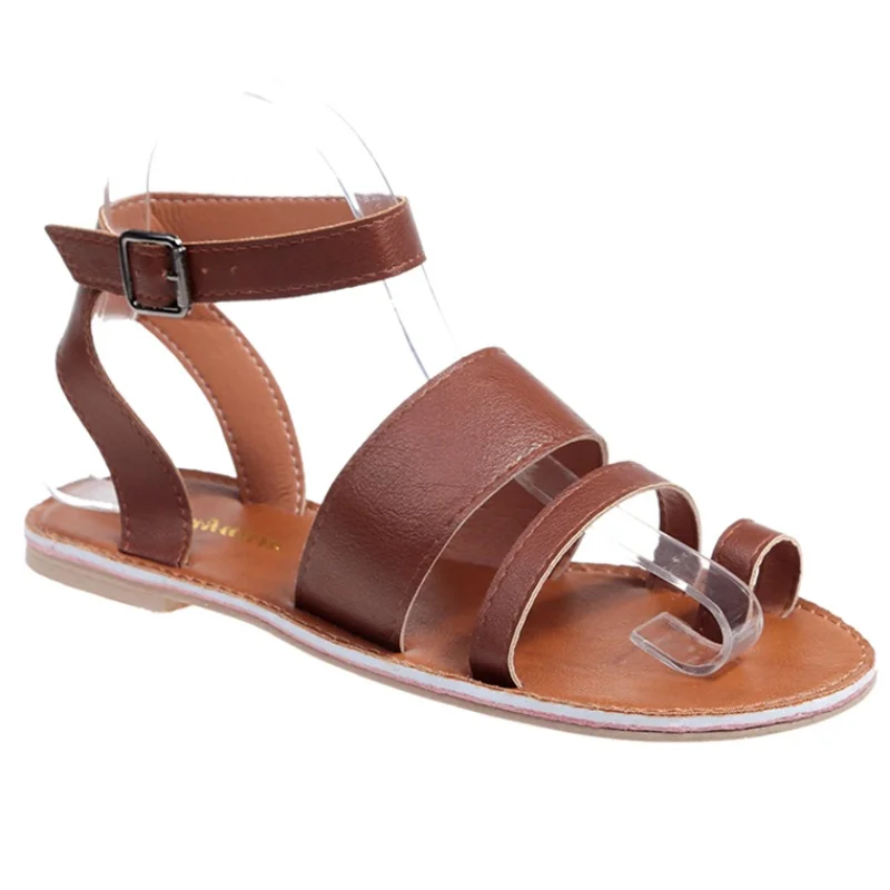 HEE GRAND/кожаные сандалии женская летняя повседневная пляжная обувь с открытым