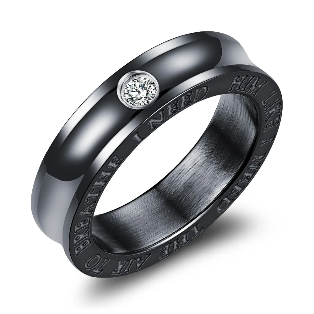 Любовь судьба Классический Черный Розового Золота Цвета Нержавеющей Стали Пары