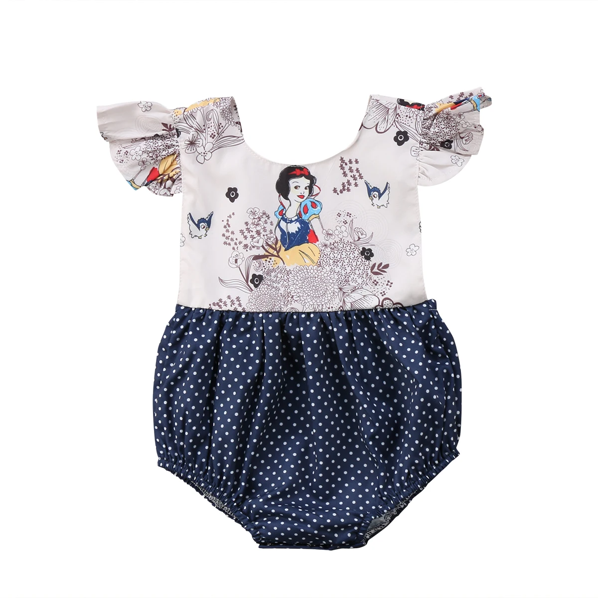 

2018 Summer Newborn Infant Baby Girls Ruffles Sleeve Cartoon Bodysuit Jumpsuit Outfits Sunsuit Clothes 0-24M