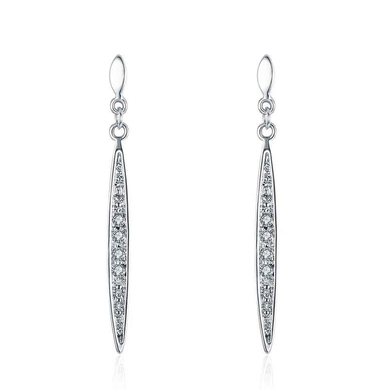 Серебряная роза золото цвет яркий горный хрусталь Длинные Висячие серьги для Для