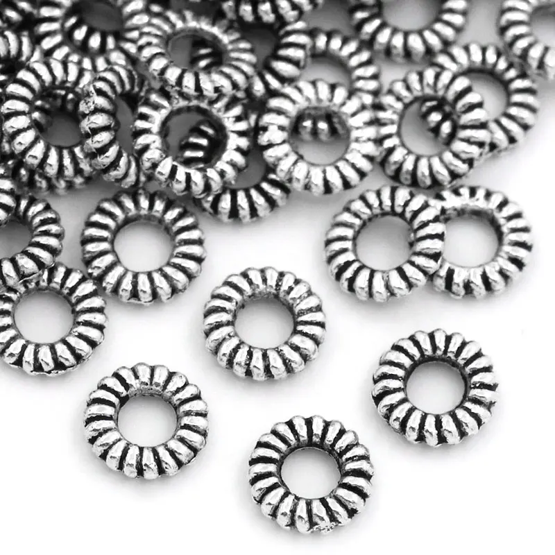 Бесплатная доставка новинка 2016 500 шт закрытые кольца в полоску серебряный тон 5 мм