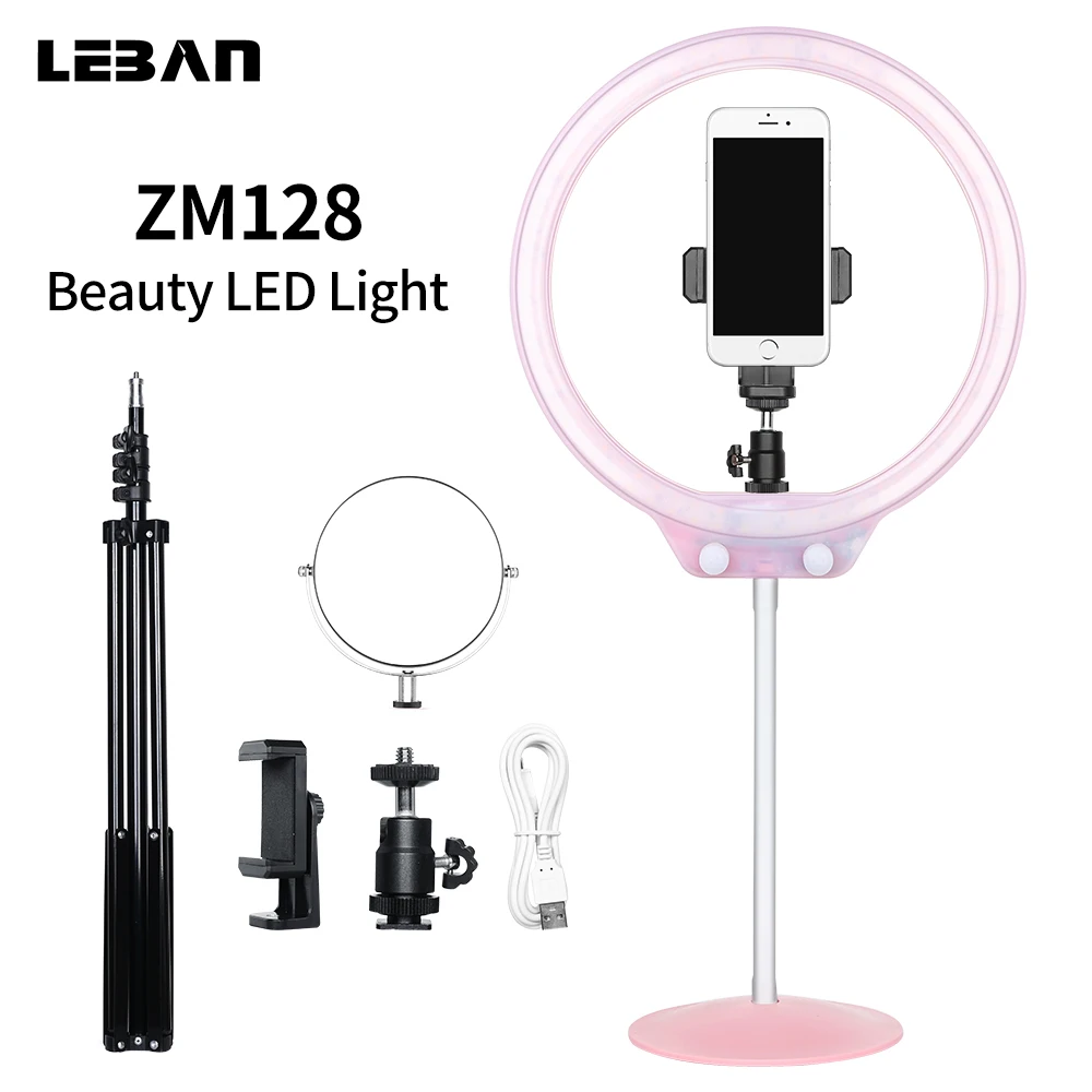 ZOME ZM128 Розовый Светодиодный кольцевой светильник 3200 K 5500 с регулируемой яркостью