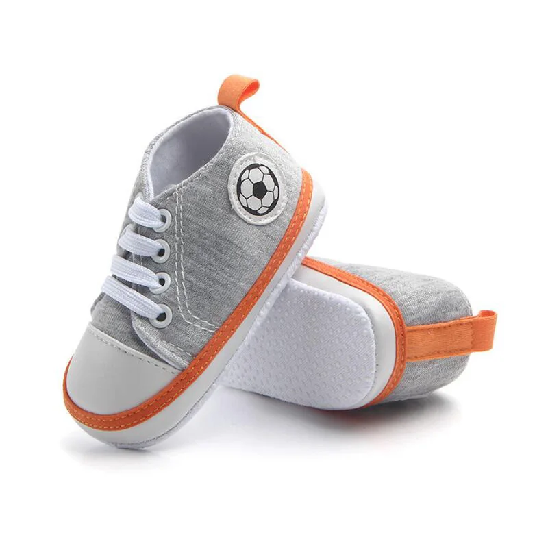 2019 4 colors baby casual shoes canvas boy style with football icon 3-12 month bebe wear soft and cute 12-026 | Мать и ребенок