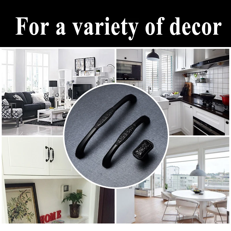 5 шт. современные черные дверные ручки металлический выдвижной ящик для