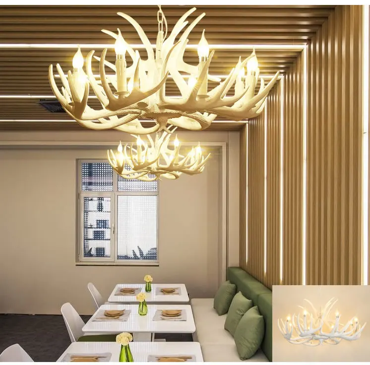 Antler Chandelier 6 Head+3/9 Hesd+3/9 Hesd+6/9 Hesd+9 Lamp American Retro Resin Deer Horn Lamps Home Decoration Lighting | Лампы и