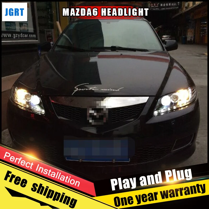Автомобильные светодиодные фары 2 шт. для Mazda 6 2003-2013 головных фар Светодиодные ДХО