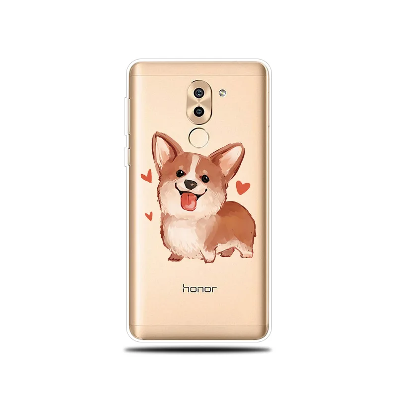 Силиконовый чехол для телефона huawei Коврики 8 9 10 Lite Pro крышка с милой собачкой