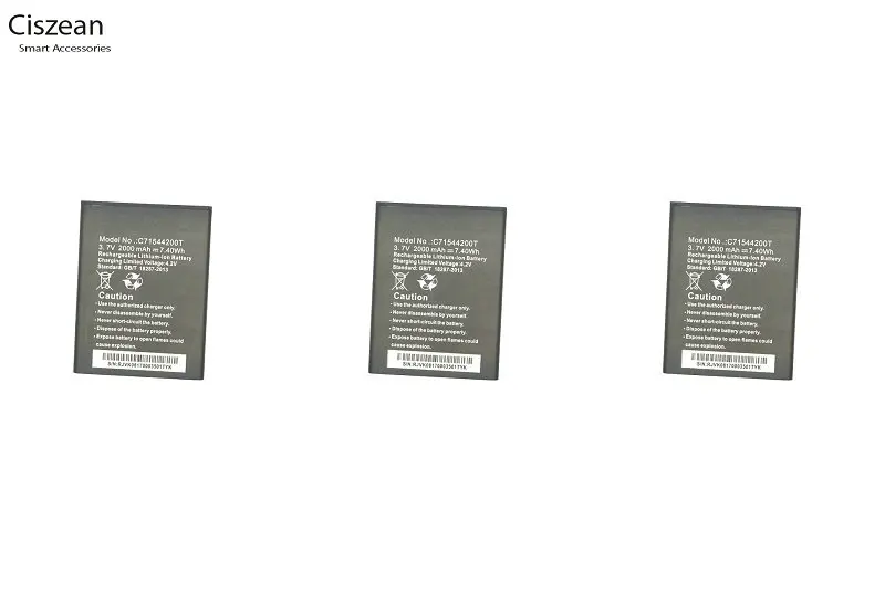 Сменная батарея Ciszean 3 шт./лот C71544200T для телефона BLU Studio G D790U D790 D790L 2000 мАч
