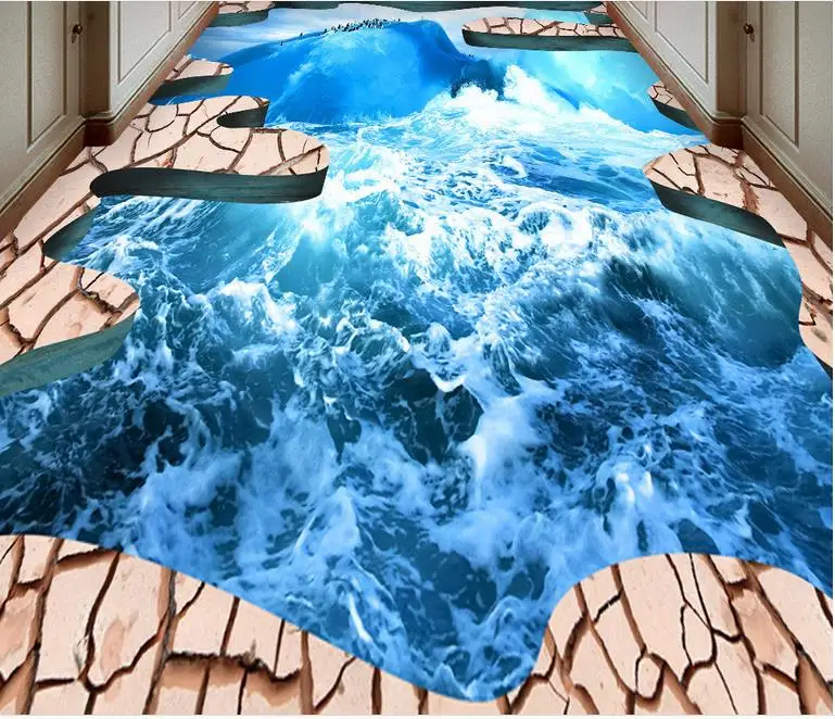 gorgeous 3d flooring room wallpaper custom floor painting Marine glacier rupture murals photo | Обустройство дома
