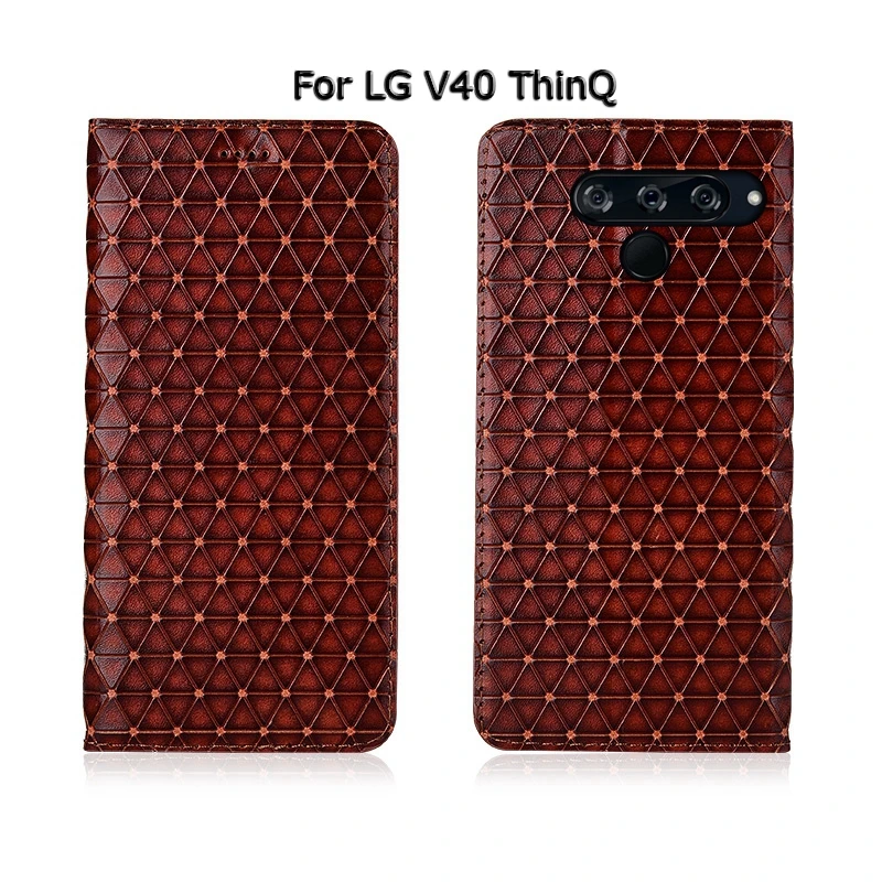 Чехол-книжка Fashion Stand Flip для телефона LG V20 V30 V40 V50 ThinQ K40S K50S из натуральной кожи с дизайном для карт.