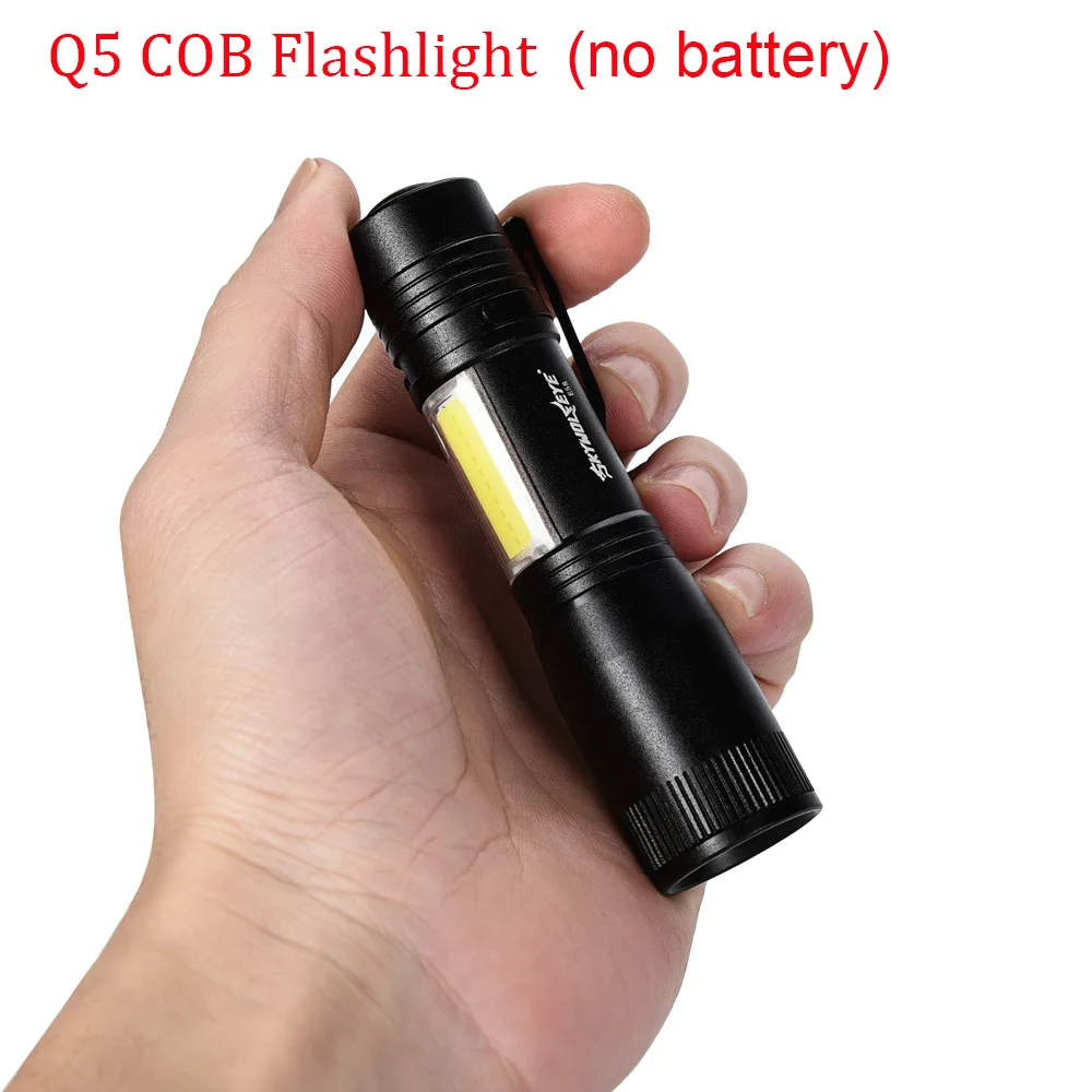 Q5 COB Flashlight ZooM 5000лм Многофункциональный светодиодный светильник-вспышка USB Перезаряжаемый Аккумулятор Мощный T6 фонарь боковой COB светильник linterna задний магнит - Испускаемый цвет: Q5 COB Flashlight