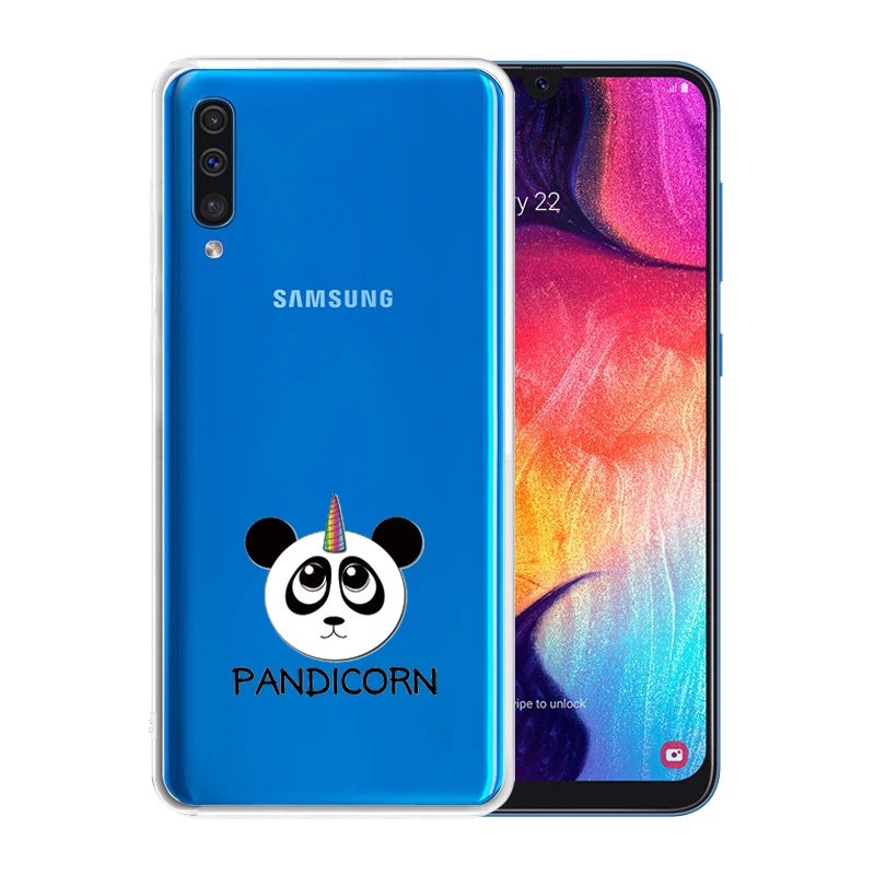 Мультфильм силиконовый чехол для телефона samsung Galaxy A50 симпатичные панды Коке