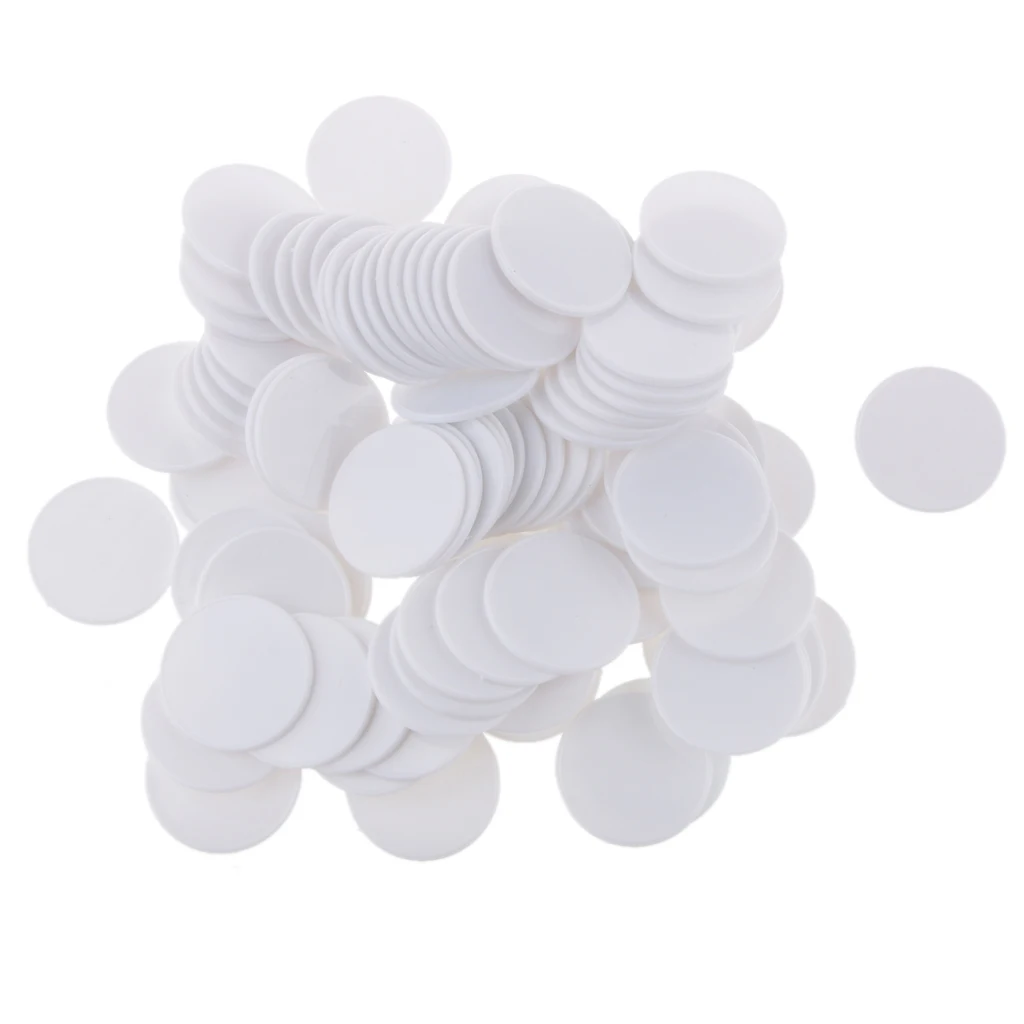 

100x Casino Poker Chips Poker Game Board Game Chip DIY Craft 32mm White