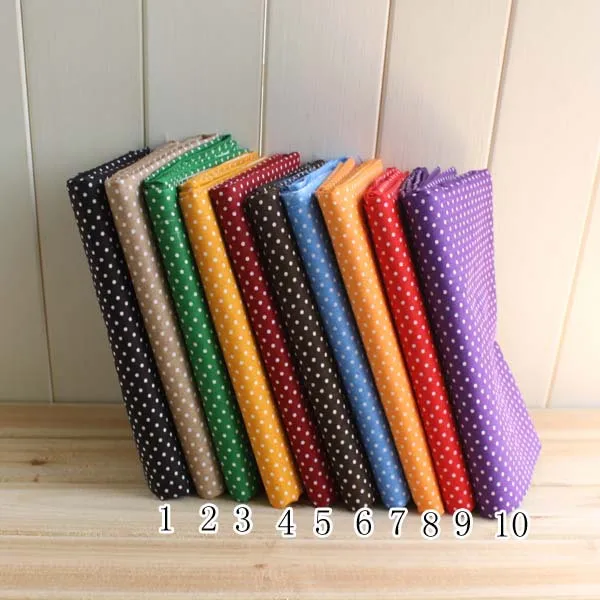 Значение! Хлопчатобумажная ткань в горошек 10 цветов 50*50 см|patchwork fabric cotton|plain cotton