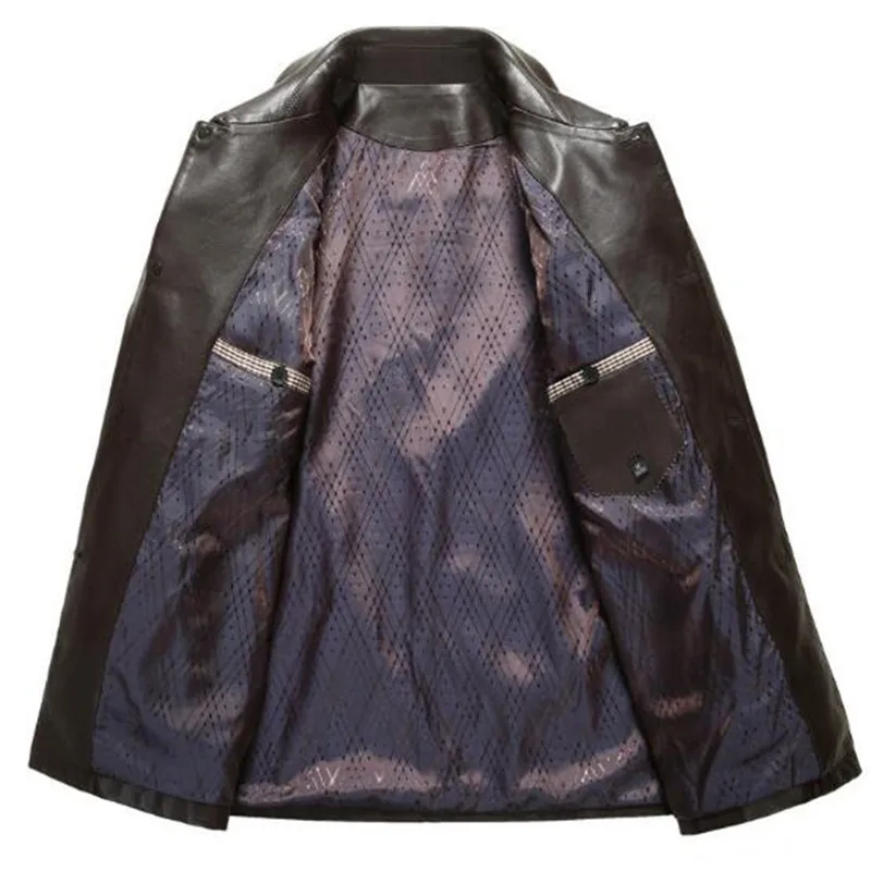 Мужские кожаные куртки 2018 осень зима из мягкой искусственной кожи Имитация