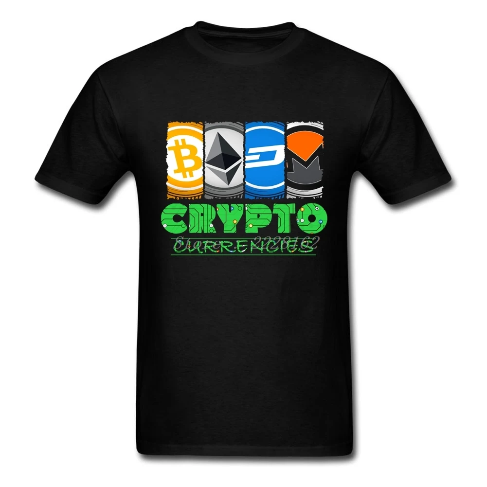 Футболки мужские криптовалютные топы Популярные Биткоин одежды футболки для