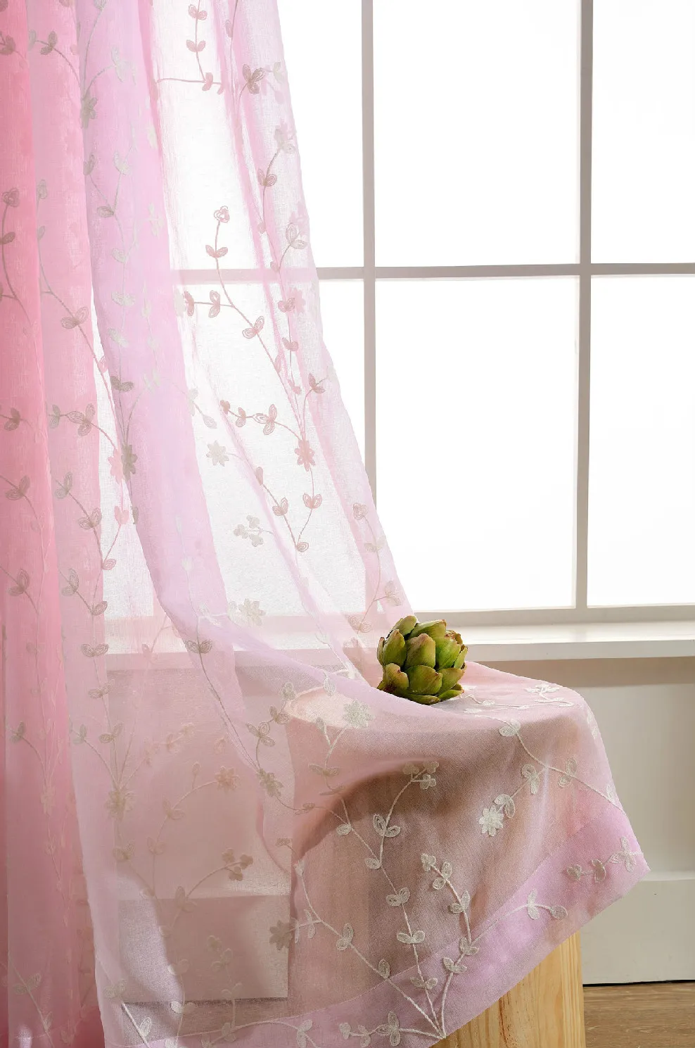 

European White Embroidered Voile Curtains Bedroom Sheer Curtains for Living Room Tulle Window Curtains/Panels Window Screening