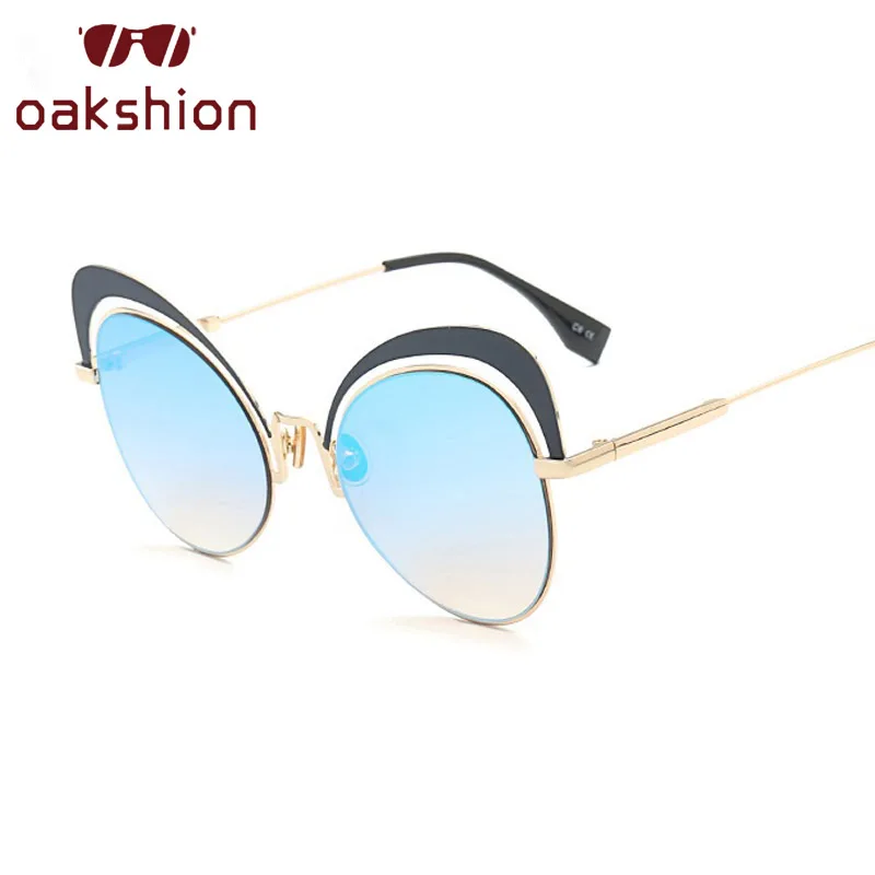 Oakshion Новая Мода Cat Eye Солнцезащитные очки для женщин Для Брендовая Дизайнерская