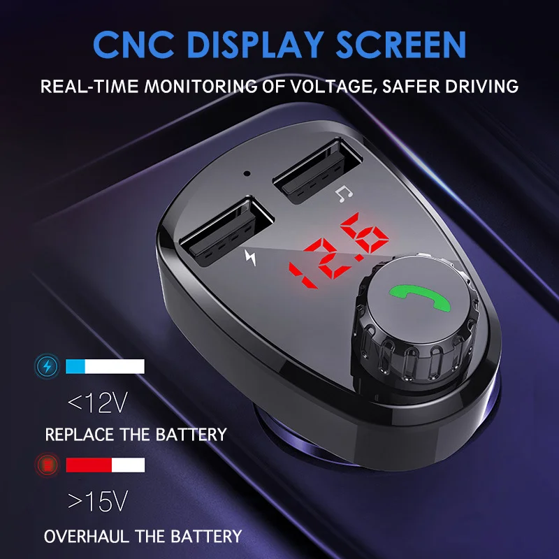 G13 Wireless Car Kit Bluetooth MP3 Music Player Hands-free Calling with Dual USB Intelligent Fast Charging Charger | Автомобили и