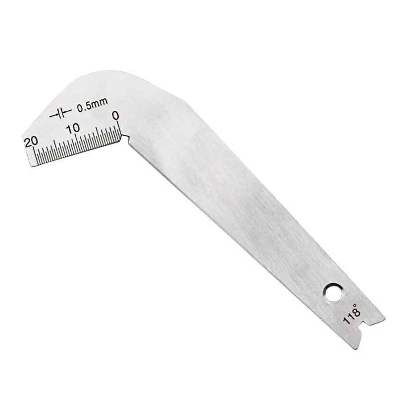 Stainless Steel Corner Front Edge Measuring Top - 118 Degree Twist Drill Bits Angle Gage Grinding Center Gauge Sharpening Tools image 2