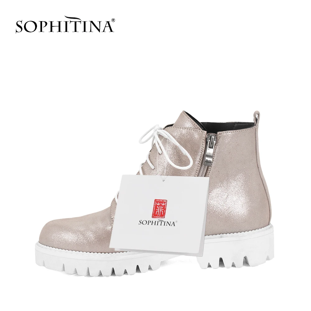 SOPHITINA/новые женские мотоциклетные ботинки из натуральной кожи