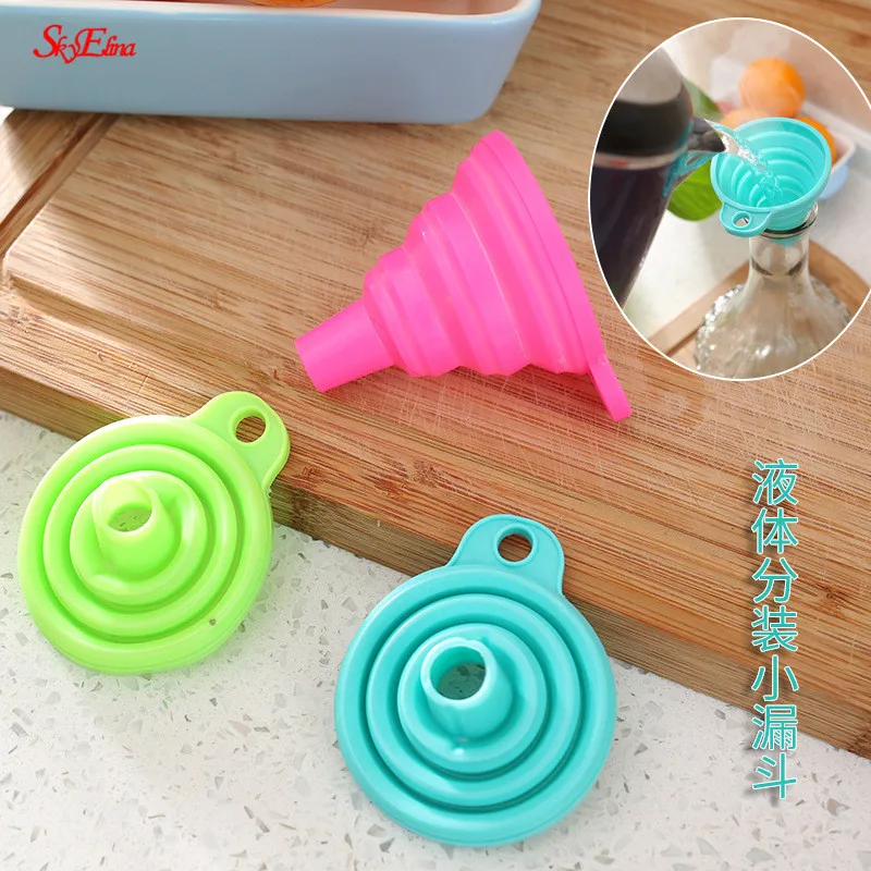 1PSC Liquid dispensing funnel Silicone folded telescopic neck Household liquid small 8zCF129 | Дом и сад