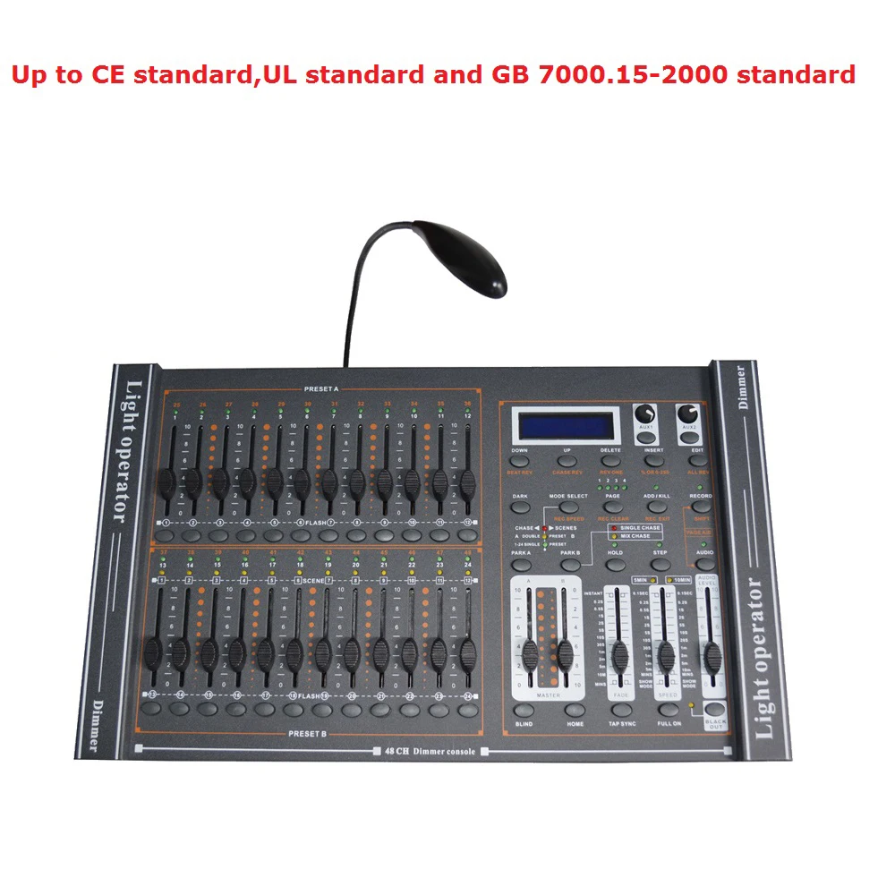 1 шт./лот быстрая доставка 48 канальная DMX512 диммерная консоль для