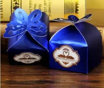 royal blue 2 100 шт, свадебные подарочные коробки для конфет с бабочкой, вечерние, фиолетовые - Цвет: royal blue 2