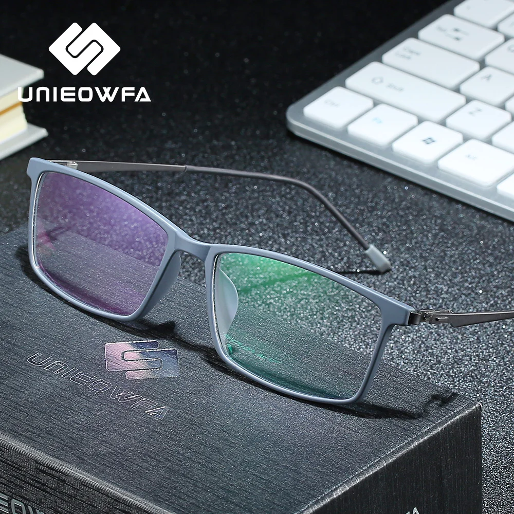 Мужские очки по рецепту UNIEOWFA для близорукости в Корейском стиле TR90 анти синий