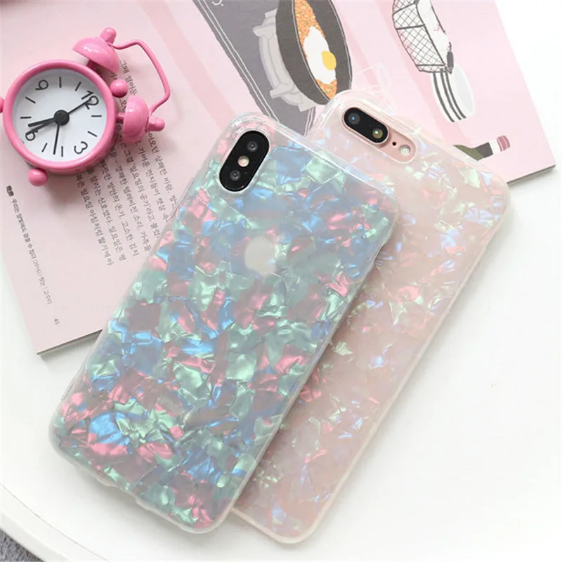 Роскошный Блестящий Мягкий силиконовый чехол из ТПУ для iPhone 6 6S Plus с узором 7 8 X