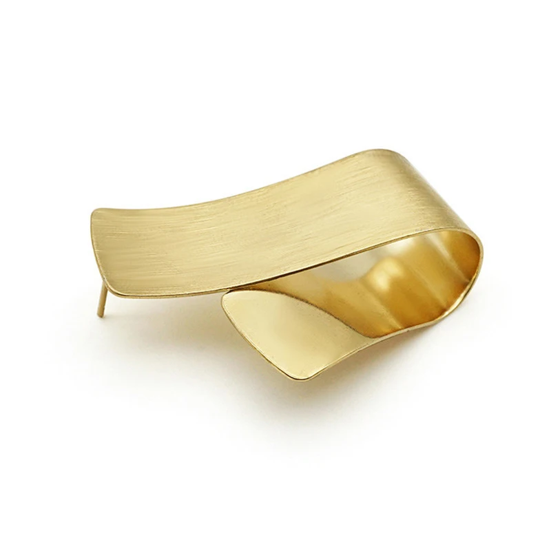 LWONG большие латунные серьги гвоздики золотого цвета для женщин простые