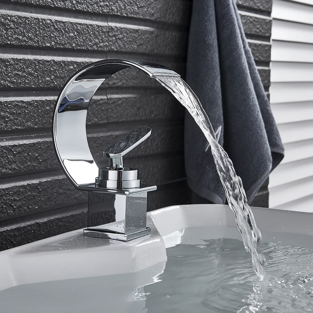 Хромированный/черный бронзовый Твердый латунный Смеситель для ванной комнаты