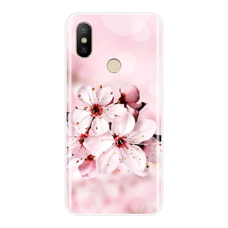 Силиконовый чехол для Xiaomi MiA1 MIA2 Mi8 с розовым цветком мягкая задняя крышка Mi A1 A2 Lite 8