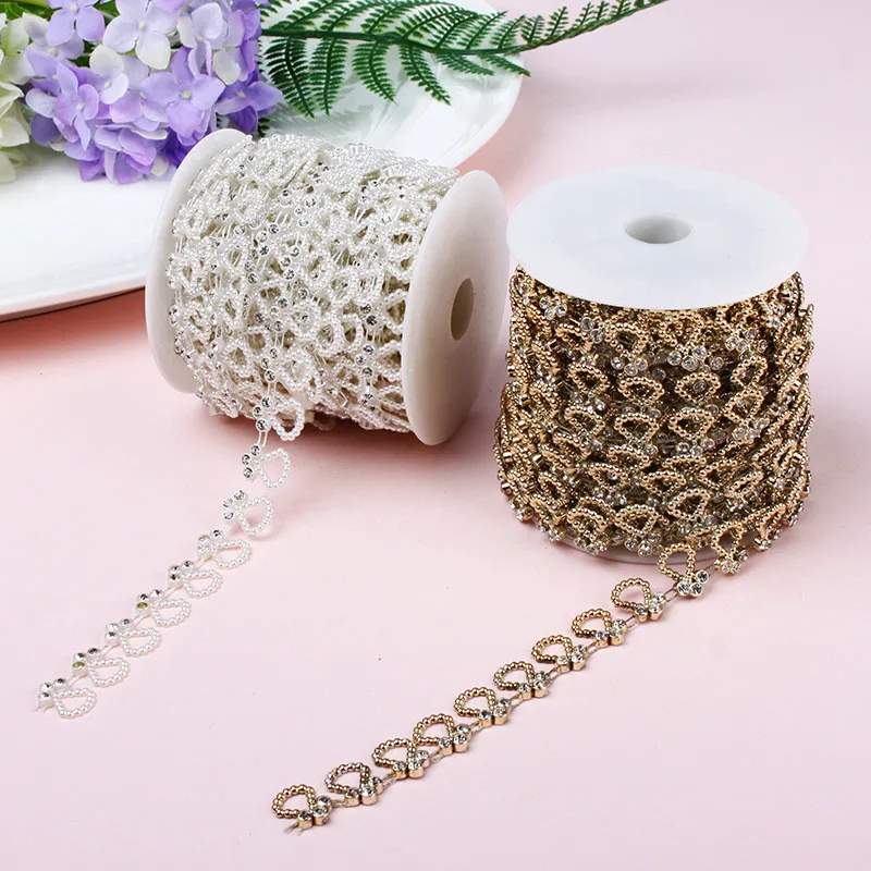 Лента для стразы из АБС-пластика с жемчугом и белым покрытием украшение