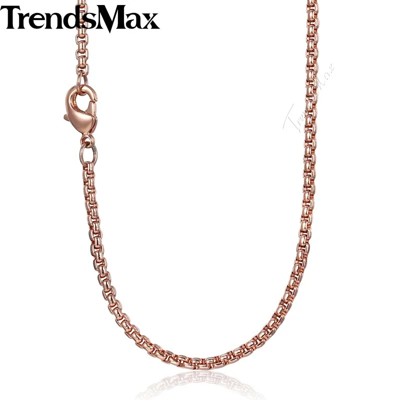 Ожерелье Trendsmax из нержавеющей стали для женщин и мужчин цепочка в коробке цвета
