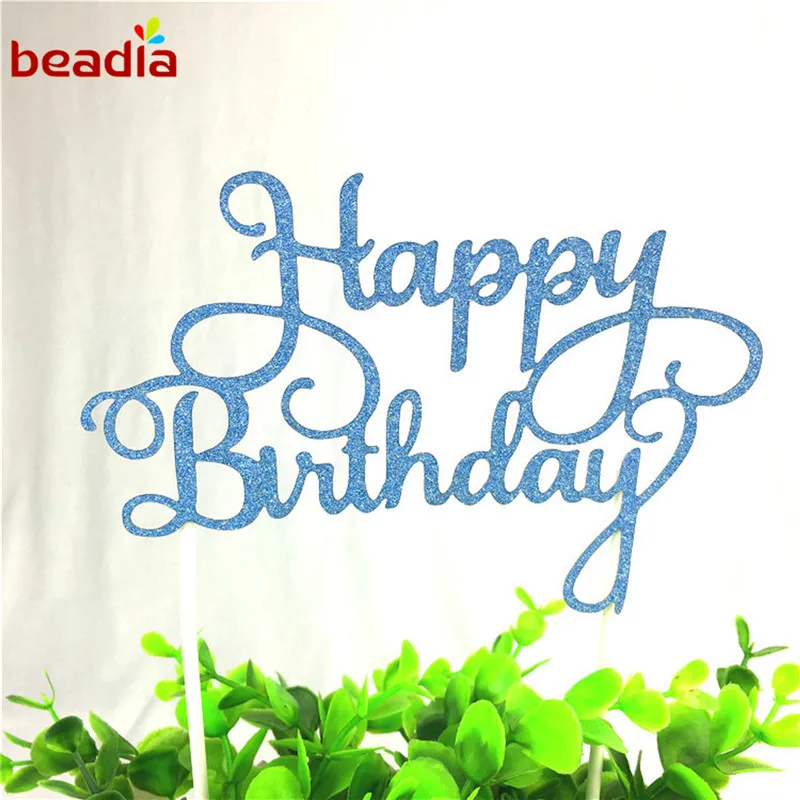 1 шт многоцветные кекс торт Топпер С Днем Рождения флажки для торта двойная