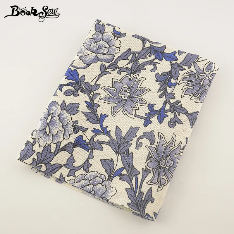 Текстиль Booksew цветущий цветочный дизайн хлопковая льняная ткань для шитья