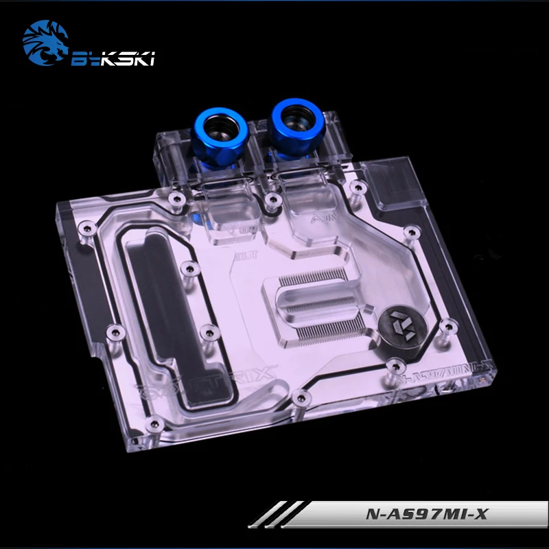 Bykski N AS97MI X VGA полное покрытие блок водяного охлаждения со светодиодом для ASUS GTX970 DC
