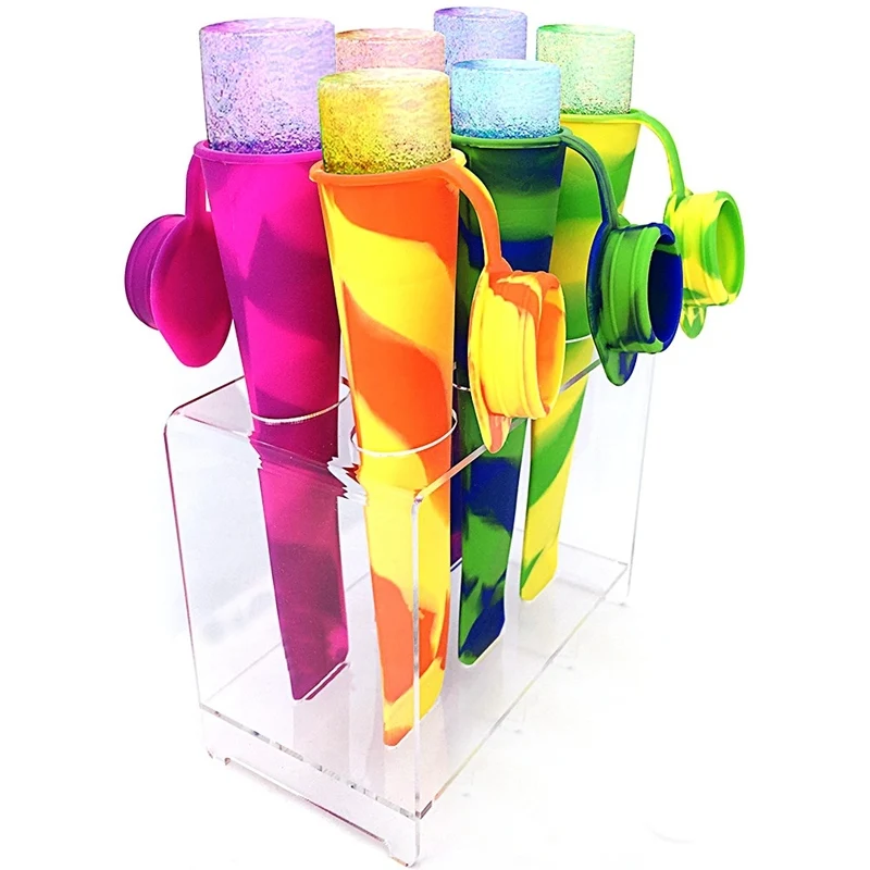 Силиконовая форма для мороженого с крышкой|popsicle mould|silicone ice popsilicone pop mold |