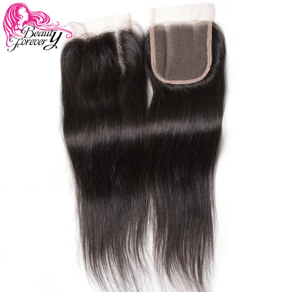 Beauty Forever кружевные малазийские прямые волосы 4*4 три части Remy человеческие