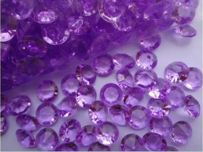 

1000pcs/lot 10mm 4 Carat Light Purple Wedding Crystal Table Scatter Diamond Confetti Acrylic Diamond Confetti